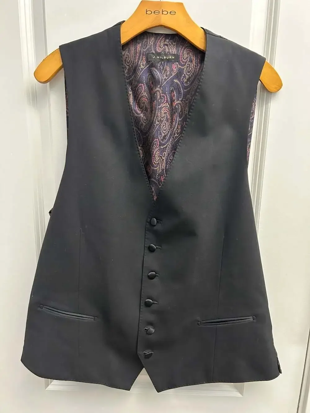 J. Hilburn Men's Suit Vest with Paisley Back